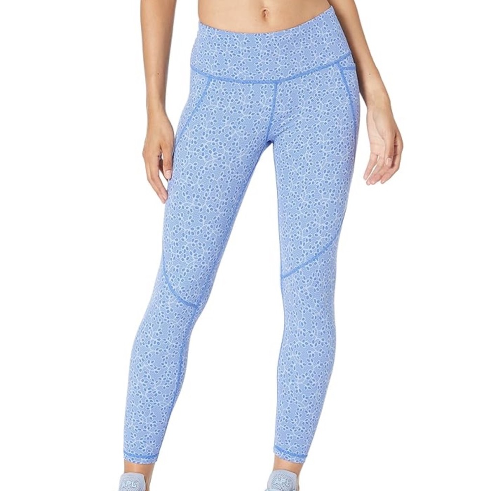 Sweaty Betty Power 7/8 Workout Leggings Blue Floral